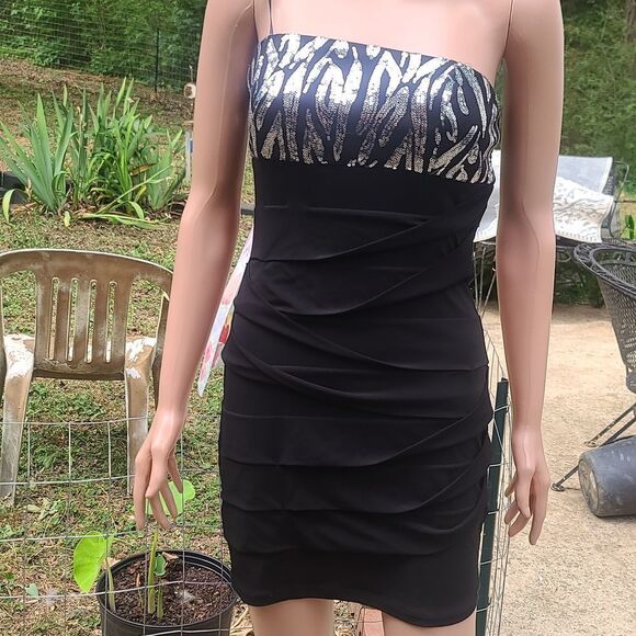 Sequins ZEBRA Cocktail Dress - Picture 1 of 8
